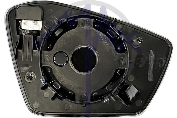 Left rear-view mirror glass, convex chrome, heated