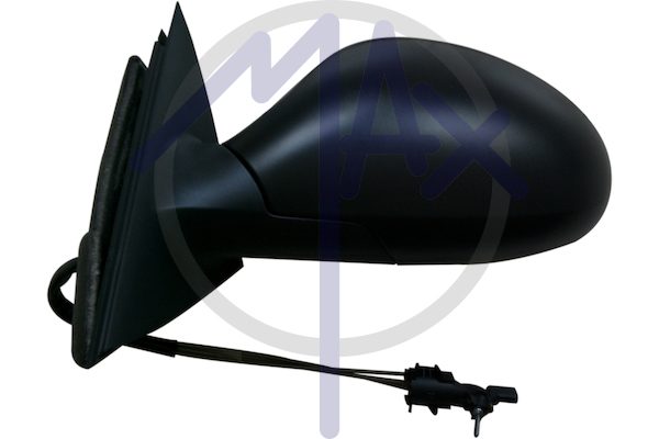 Exterior rear-view mirror left, cable adjustment, black cap, aspherical chrome glass