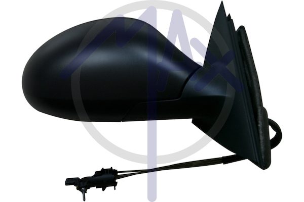 Right outer rear-view mirror, cable adjustment, black cover, convex chrome glass