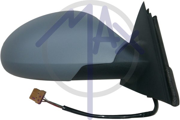 Exterior rear-view mirror, right, electric, cover for painting, heated convex chrome glass