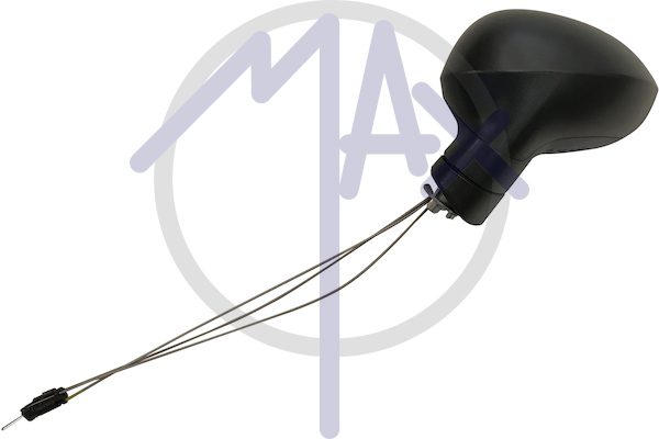 Exterior rear-view mirror, left, cable adjustment, black cover, convex chrome glass