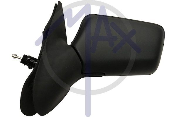Exterior rear-view mirror, left, cable adjustment, black cover, convex chrome glass