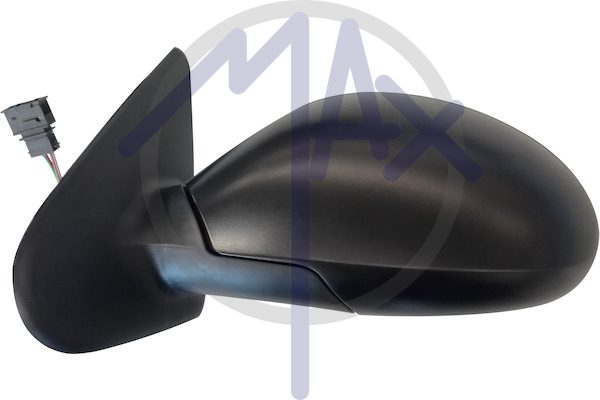 Specchietto retrovisore esterno sinistro, elettrico, calotta nera, vetro asferico cromato riscaldato