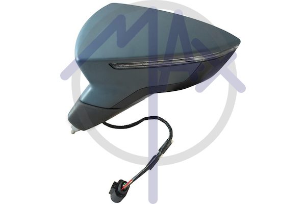 Exterior rear-view mirror left, electric, cap to be painted, with indicator, convex chrome heated glass, 6 pin