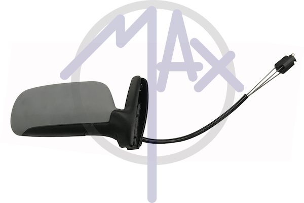 Exterior rear-view mirror, right, cable adjustment, cover for painting, convex chrome glass