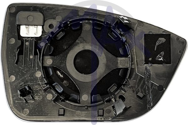 Left rear-view mirror glass, convex chrome, heated