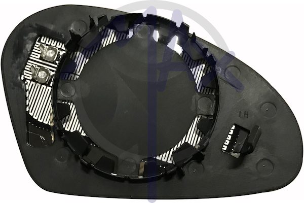 Left rear-view mirror glass, aspherical chrome, heated
