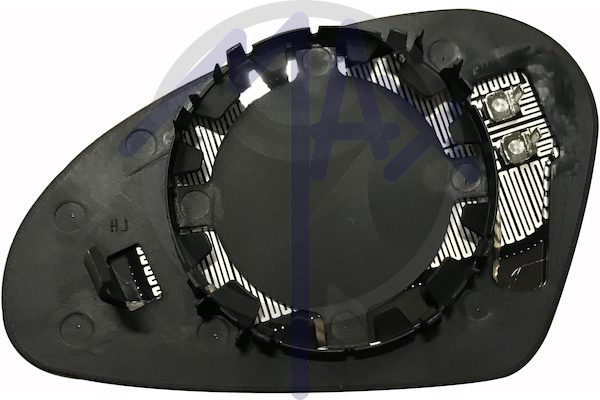 Right rear-view mirror glass, convex chrome, heated