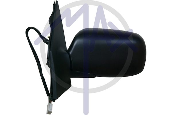 Exterior rear-view mirror left, electric, black cap, convex chrome heated glass