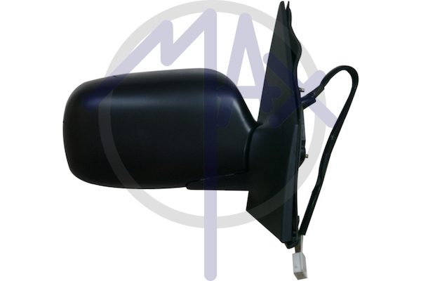 Exterior rear-view mirror right, electric, black cap, convex chrome heated glass