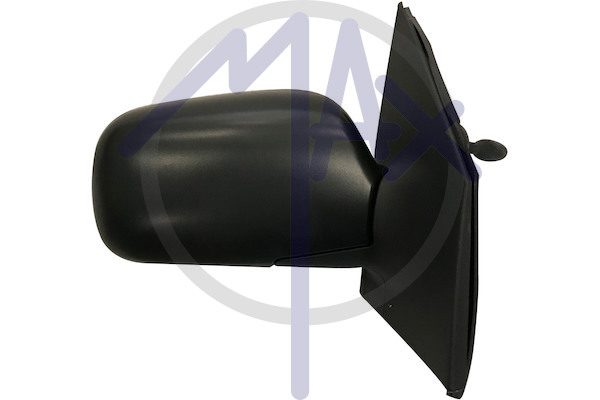 Right outer rear-view mirror, cable adjustment, black cover, convex chrome glass