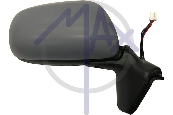 Right outer rear-view mirror, electric, cover to be painted, heated chrome convex glass, 5 pin