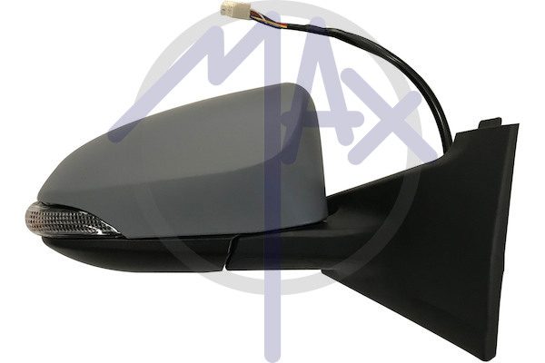 Specchietto retrovisore esterno destro, elettrico, calotta da verniciare, con freccia, vetro convesso cromato riscaldato, 7 pin