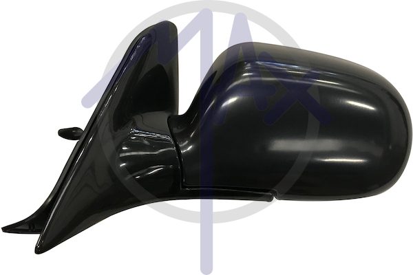 Exterior rear-view mirror, left, cable adjustment, black cover, convex chrome glass