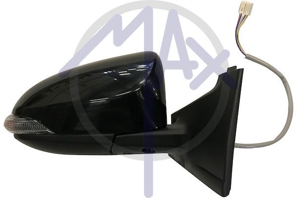 Specchietto retrovisore esterno destro, elettrico, calotta nera, con freccia, vetro convesso cromato, 5 pin