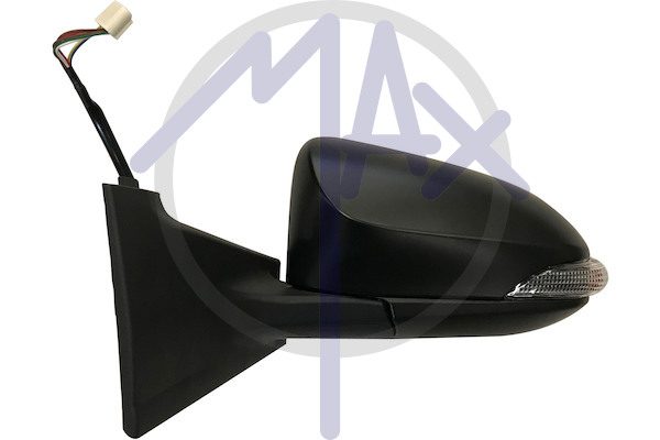 Specchietto retrovisore esterno sinistro, elettrico, calotta nera, con freccia, vetro convesso cromato riscaldato, 7 pin