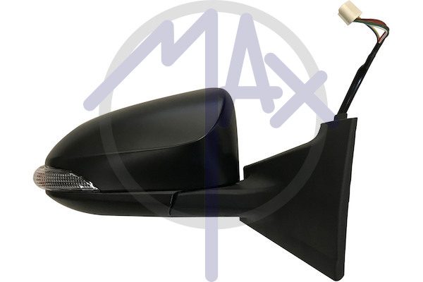 Specchietto retrovisore esterno destro, elettrico, calotta nera, con freccia, vetro convesso cromato riscaldato, 7 pin