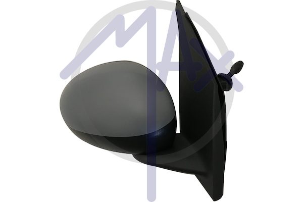 Exterior rear-view mirror, right, cable adjustment, cover for painting, convex chrome glass
