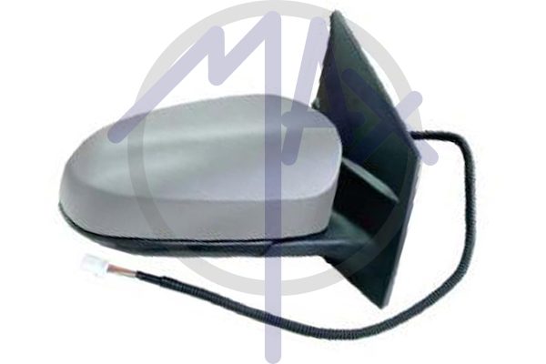 Right outer rear-view mirror, electric, cover to be painted, heated chrome convex glass, 5 pin