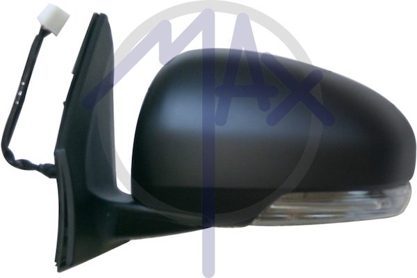 Specchietto retrovisore esterno sinistro, elettrico, calotta da verniciare, con freccia, vetro convesso cromato, 5 pin