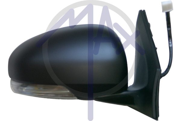 Right outer rear-view mirror, electric, cover to be painted, with indicator, heated chrome convex glass, 6 pin