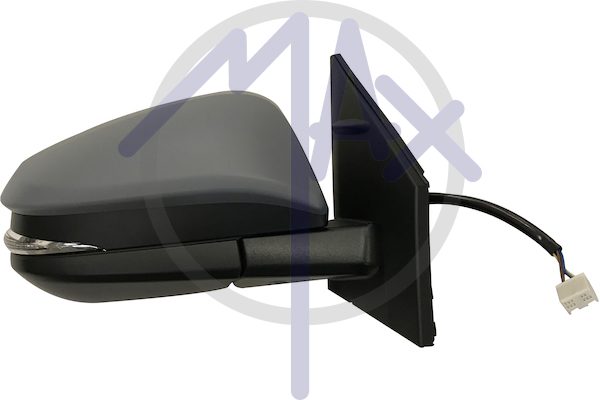 Outer rear-view mirror right, electric, cap to be painted, with indicator, heated chrome convex glass