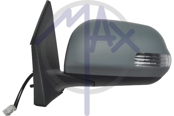 Specchietto retrovisore esterno sinistro, elettrico, calotta da verniciare, con freccia, vetro convesso cromato, 5 pin