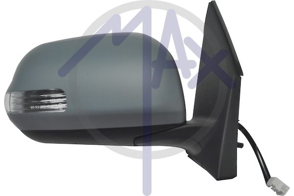 Specchietto retrovisore esterno destro, elettrico, calotta da verniciare, con freccia, vetro convesso cromato, 5 pin