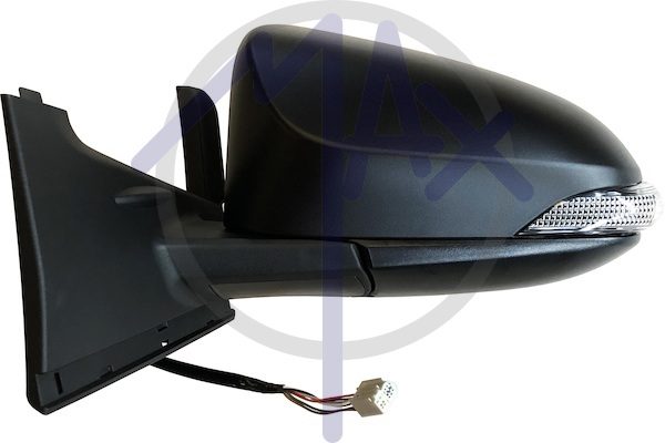 Specchietto retrovisore esterno sinistro, elettrico, calotta da verniciare, con freccia, vetro convesso cromato riscaldato, 7 pin