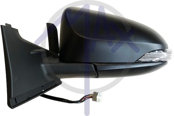 Specchietto retrovisore esterno sinistro, elettrico, calotta da verniciare, con freccia, ripiegabile elettricamente, vetro convesso cromato riscaldato, 9 pin