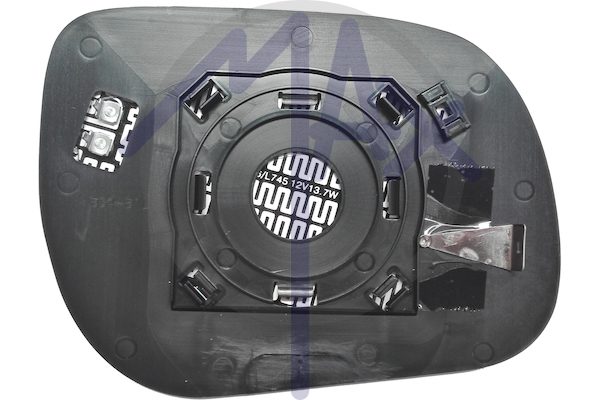 Left rear-view mirror glass, convex chrome, heated