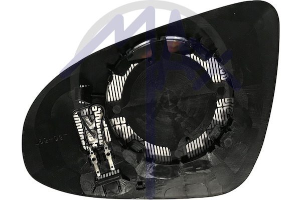 Right rear-view mirror glass, convex chrome, heated
