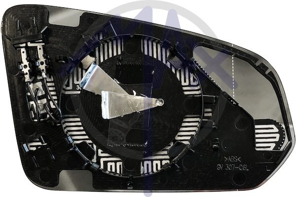 Left rear-view mirror glass, aspherical chrome, heated
