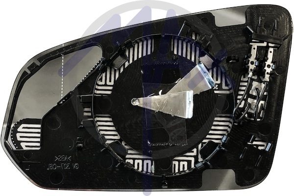 Right rear-view mirror glass, convex chrome, heated