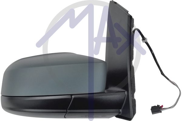 Specchietto retrovisore esterno destro, elettrico, calotta da verniciare, ripiegabile elettricamente, vetro convesso cromato riscaldato, 7 pin