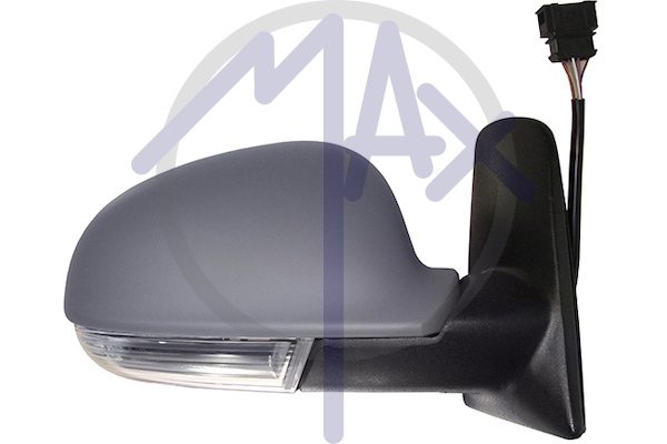 Specchietto retrovisore esterno destro, elettrico, calotta da verniciare, con freccia, ripiegabile elettricamente, vetro convesso cromato riscaldato