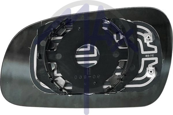Right rear-view mirror glass, convex chrome, heated