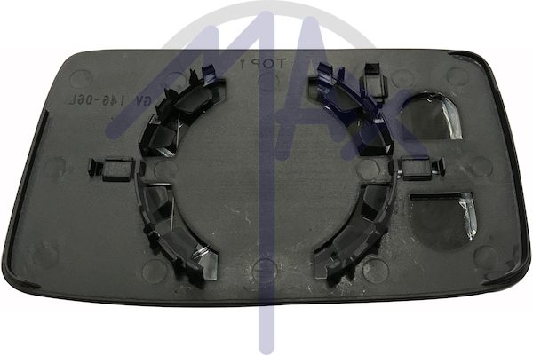 Rear-view mirror glass, right, convex chrome