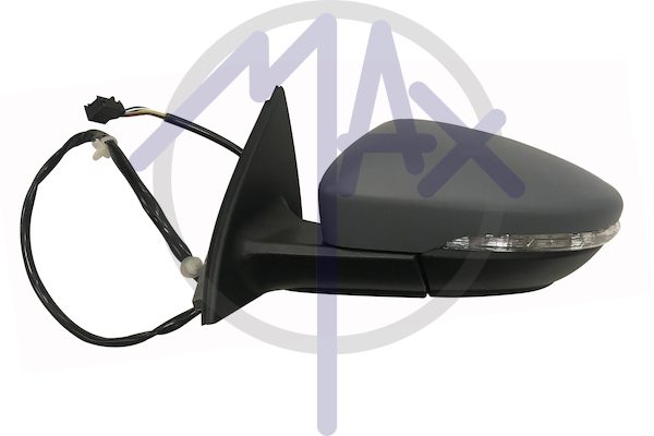 Exterior rear-view mirror left, electric, cap to be painted, with indicator, aspherical chrome heated glass, 6 pin