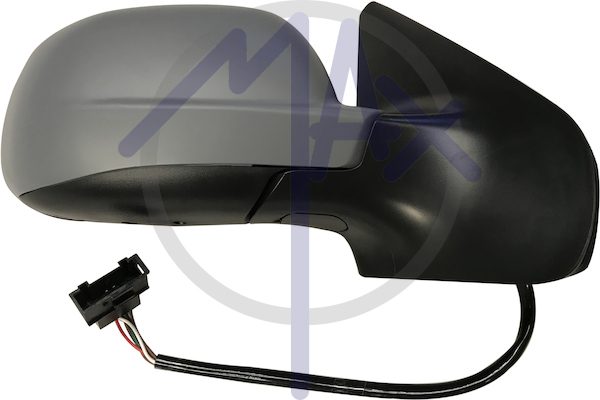 Specchietto retrovisore esterno destro, elettrico, calotta da verniciare, vetro convesso blu riscaldato, piccolo