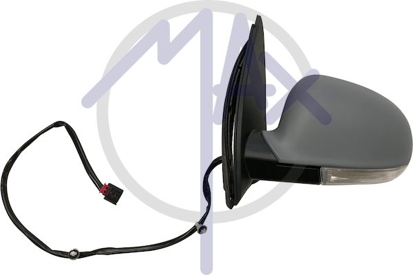 Outer rear-view mirror left, electric, cap to be painted, with indicator, heated chrome aspherical glass