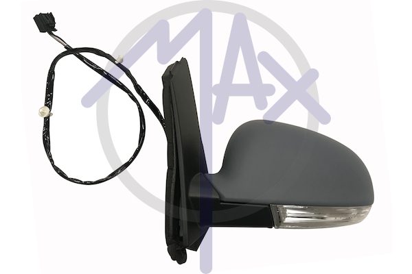 Specchietto retrovisore esterno sinistro, elettrico, calotta da verniciare, con freccia, con luce di cortesia, ripiegabile elettricamente, vetro asferico cromato riscaldato