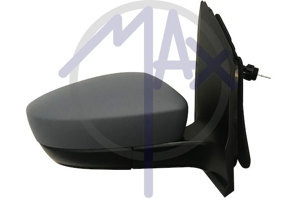 Exterior rear-view mirror, right, cable adjustment, cover for painting, convex chrome glass