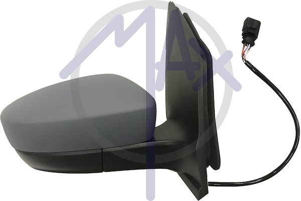Exterior rear-view mirror, right, electric, cover for painting, heated convex chrome glass