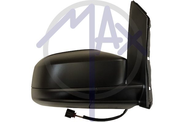 Specchietto retrovisore esterno destro, elettrico, calotta nera, ripiegabile elettricamente, vetro convesso cromato riscaldato, 7 pin