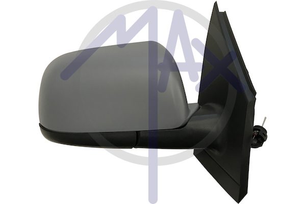 Exterior rear-view mirror, right, cable adjustment, cover for painting, convex chrome glass