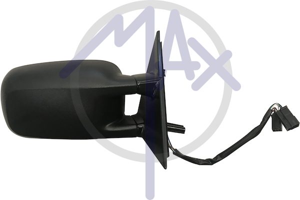 Exterior rear-view mirror right, electric, black cap, convex chrome heated glass