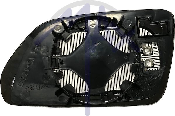 Right rear-view mirror glass, convex chrome, heated