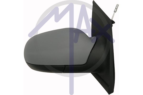 Exterior rear-view mirror, right, cable adjustment, cover for painting, convex chrome glass