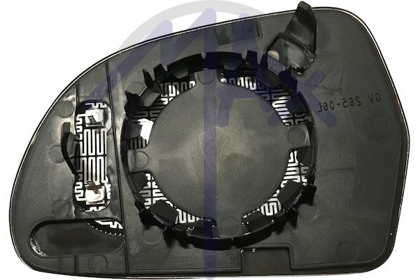 Right rear-view mirror glass, convex chrome, heated